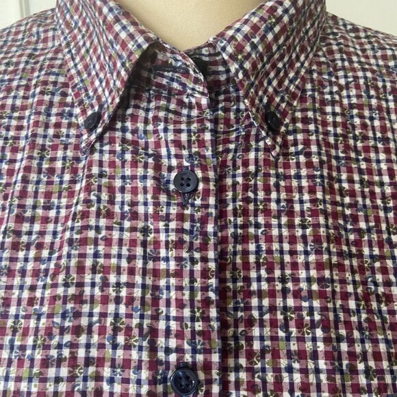 Italian Woman's Button Down Checker Shirt - Size 6 - Preppy, Office - Picture 1 of 11